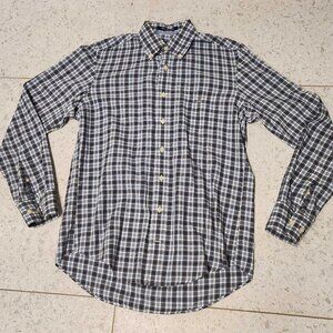 GANT Upper East Poplin Regular Fit MENS SMALL Button Down SHIRT * Blue PLAID